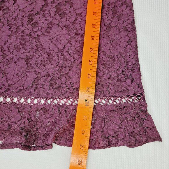Express Dress Eyelet Lace Women's Small Purple V-Neckline Dark Romantic Vampy - Picture 10 of 15